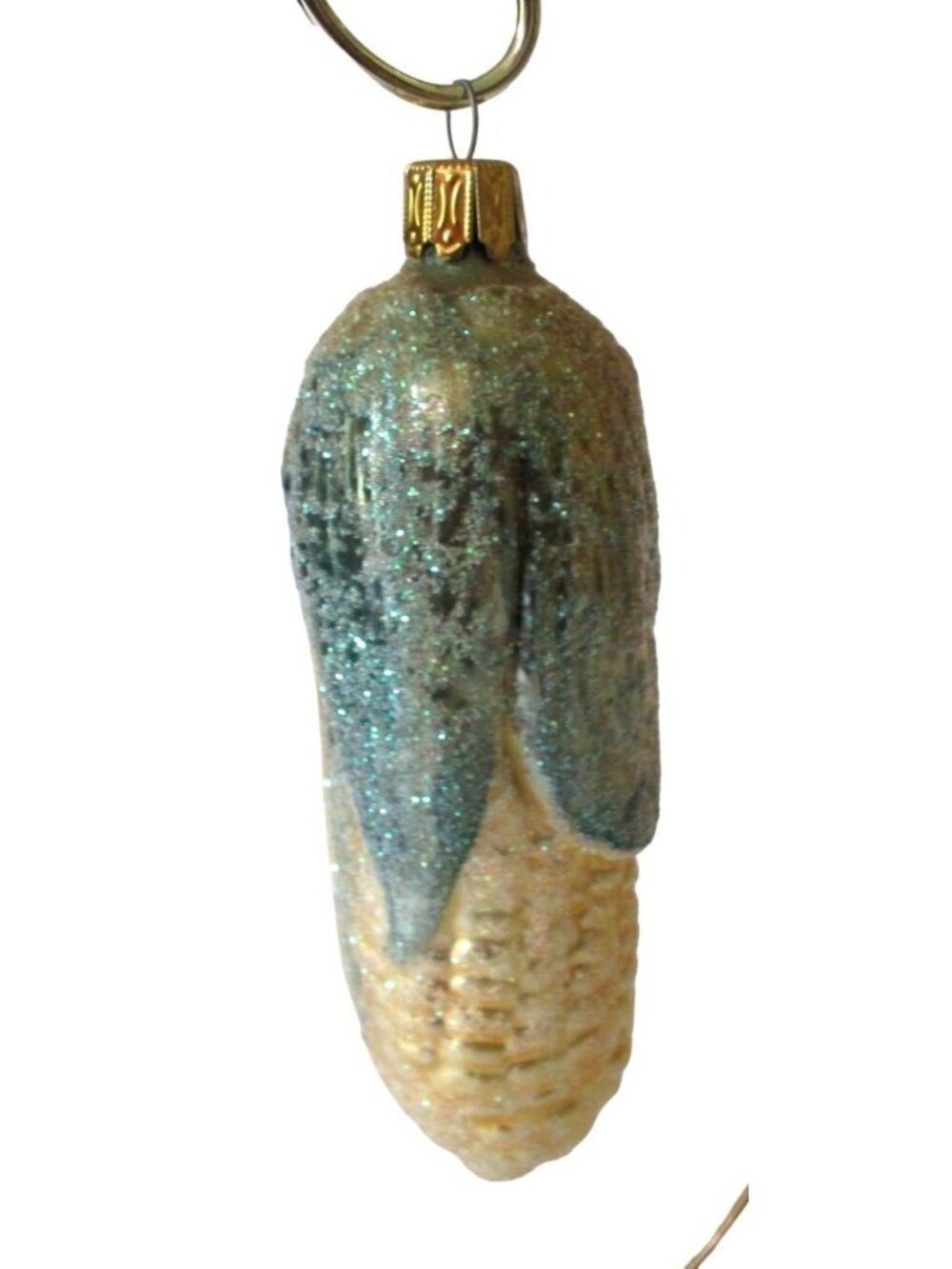 Vintage Glass Corn Cob Christmas Ornament 5 Inches Long Germany Bauble